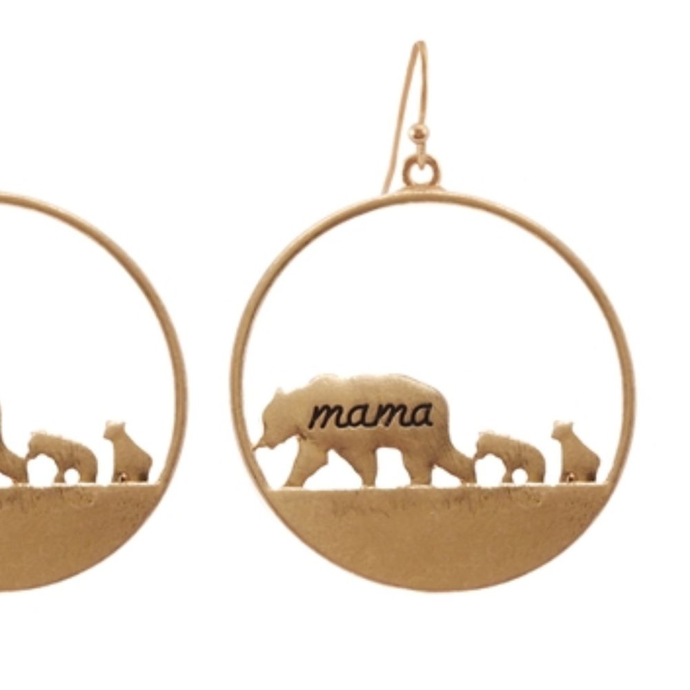 NWT *BOUTIQUE*   MAMA BEAR EARRINGS  *GREAT GIFT* - Picture 2 of 2